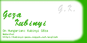 geza kubinyi business card